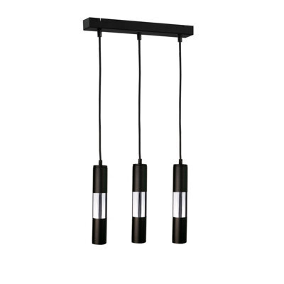 Luminosa Lighting Luminosa Magnum Bar Pendant Ceiling Light Black, Silver, 50Cm, 3X Gu10