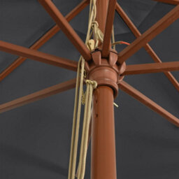 Berkfield Garden Parasol With Wooden Pole Black 400X273 Cm - thumbnail 6