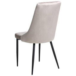 Wyld And Coco Nova Taupe Velvet Dining Chairs Set Of 2 With Black Iron Legs 49 X 61 X 96 Cm - thumbnail 7