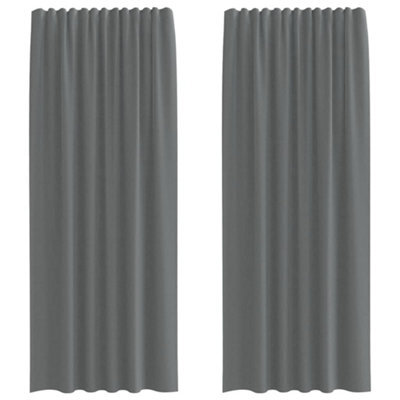 Berkfield Durable Voile Curtains With Rod Pockets 2 Pcs Dark Grey