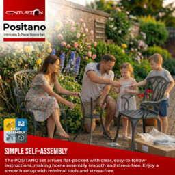Centurion Supports Positano Garden And Patio Table And 2 Chairs Cast Aluminium Bistro Set - Grey - thumbnail 8