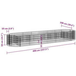 Berkfield Gabion Raised Bed Galvanised Iron 400X100X50 Cm - thumbnail 8