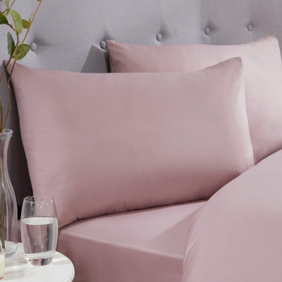 Smart Living Super Soft Warm Cosy Plain Dye Housewife Pillowcases Pair - Blush - image 1