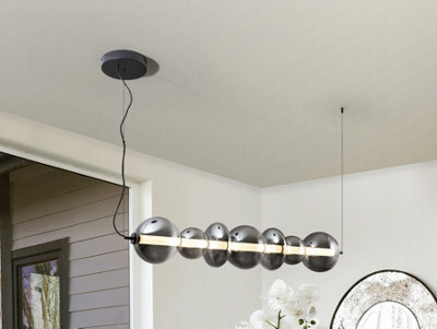 Luminosa Lighting Luminosa Gladis Bar Pendant Ceiling Light Black, Smoke Led 3000K - Uk Stock - image 1