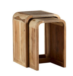 Buttercup Farm Aspen Nest Of 2 Tables - Metal/wood - L35 X W40 X H55 Cm - thumbnail 3
