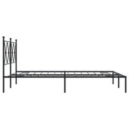 Berkfield Metal Bed Frame Without Mattress With Headboard Black 135X190Cm - thumbnail 5