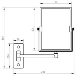 Aveli Wall Mounted 3X Magnifying Bathroom Mirror Shaving Make Up Extending Chrome - thumbnail 4