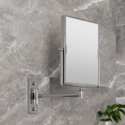 Aveli Wall Mounted 3X Magnifying Bathroom Mirror Shaving Make Up Extending Chrome - thumbnail 1