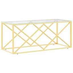 Berkfield Coffee Table 110X45X45 Cm Stainless Steel And Glass - thumbnail 2
