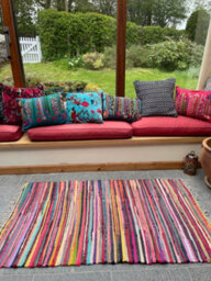 Second Nature Online Shanti Shabby Chic Rag Rug Multicolour Flat Weave Design 150 Cm X 210 Cm - thumbnail 6
