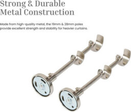 Lister Cartwright Double Curtain Fixed Pole Set With White Ball Finials - 19mm And 28mm Metal Poles(200 Cm) - thumbnail 4