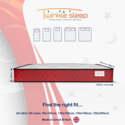 Bedz Online Twinkle Sleep Kids Coil Mattress, Medium Firm, Red Side, 5Ft King (200X150 Cm) - thumbnail 2