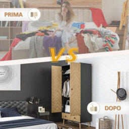 Homcom Modern Wardrobe Cabinet With Shelf, Hanging Rod And 2 Drawers 90X50X190Cm - thumbnail 7
