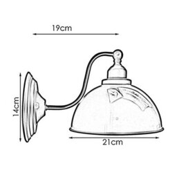 Ledsone Red Metal Shade Wall Sconce Retro Vintage E27 Indoor Light For Bedroom  Living Room With Bulb - thumbnail 4
