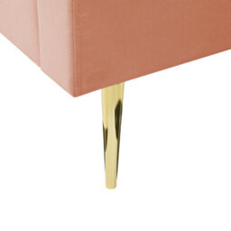 Beliani Bed Velvet Marville 140 X 200 Cm (Eu Double) Peach Pink - thumbnail 8