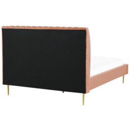 Beliani Bed Velvet Marville 140 X 200 Cm (Eu Double) Peach Pink - thumbnail 6