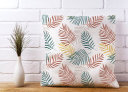 Warren Reed Designer Palm Branches In Natural Colors Cushions 45Cm X 45Cm - thumbnail 2