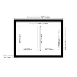 16X12 Inch 2 Opening Photo Collage Frame, Display Two 9X7 Inch Photos, Multi Aperture Family Picture Frame, Black - thumbnail 3