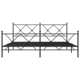 Berkfield Metal Bed Frame Without Mattress With Footboard Black 183X213Cm - thumbnail 4