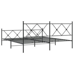 Berkfield Metal Bed Frame Without Mattress With Footboard Black 183X213Cm - thumbnail 6