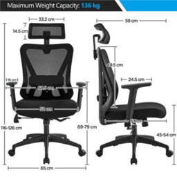 Yaheetech Ergonomic Desk Chair Multi-Adjustment Functions - Black - thumbnail 2
