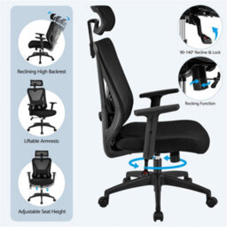 Yaheetech Ergonomic Desk Chair Multi-Adjustment Functions - Black - thumbnail 3