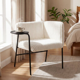 Gainoom Modern Accent Chair Corduroy Upholstered Armchair With Solid Metal Frame - thumbnail 4