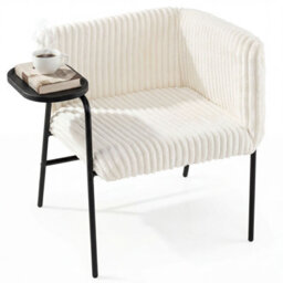 Gainoom Modern Accent Chair Corduroy Upholstered Armchair With Solid Metal Frame - thumbnail 1