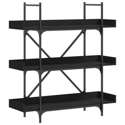 Berkfield Industrial Bookcase 3-Tier Black 100X33X108.5 Cm Engineered Wood