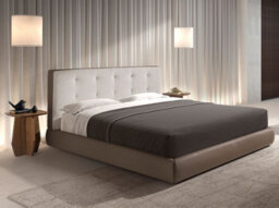 Angel Cerda Elegant Brown Fabric And Leatherette Upholstered Bed For Modern Bedrooms - thumbnail 2