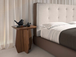 Angel Cerda Elegant Brown Fabric And Leatherette Upholstered Bed For Modern Bedrooms - thumbnail 6