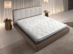 Angel Cerda Elegant Brown Fabric And Leatherette Upholstered Bed For Modern Bedrooms - thumbnail 5