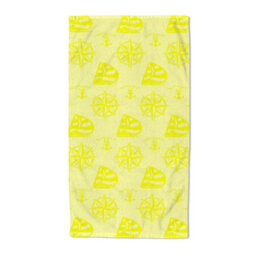 Velosso Yellow Anchor Embossed Jacquard Beach Towel 75Cm X 150Cm