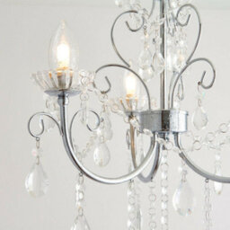 Flush Bathroom Ceiling Light Ip44 Chrome & Crystal 3 Lamp Bulb Hanging Pendant - thumbnail 5