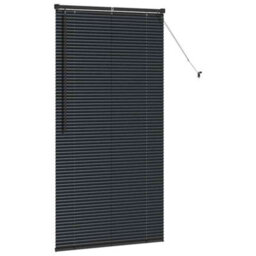 Berkfield Window Blind With Curtains Manual Black Aluminium - thumbnail 5