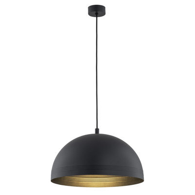 Luminosa Lighting Luminosa Bonita Dome Pendant Ceiling Light Black, Gold Inside - image 1