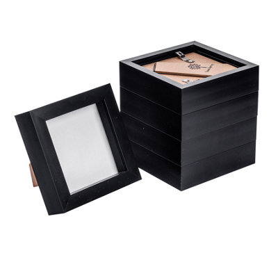 "Nicola Spring 4 X 4"" Photo Frames - Black - 3D Photo Frame Picture Frame Box Portrait Display Case (12.5 X 12.5Cm) Set Of 5" - image 1