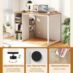 115 Cm Computer Desk Modern Home Office Desk-Natural - thumbnail 5