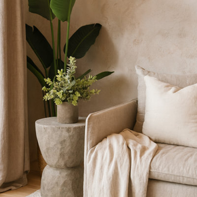 Wyld Haus Artificial Eucalyptus Plant In Stone-Effect Pot, 23 Cm - image 1