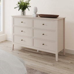 Melody Maison Large 6 Drawer Chest Of Drawers - Rowley Taupe Grey Range
