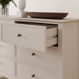 Melody Maison Large 6 Drawer Chest Of Drawers - Rowley Taupe Grey Range - thumbnail 4