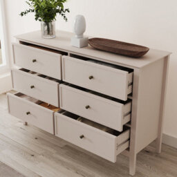 Melody Maison Large 6 Drawer Chest Of Drawers - Rowley Taupe Grey Range - thumbnail 3