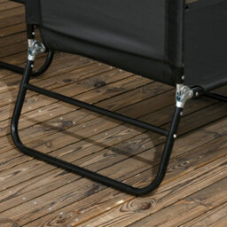 Outsunny Folding Sun Loungers Set Of 2 With Adjustable Backrest, Black - thumbnail 8