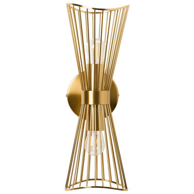 Wyld And Coco Gold Hourglass Wall Lamp - Gloss Iron, Compatible With Led And Energy-Saving Bulbs - image 1