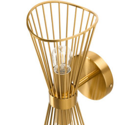 Wyld And Coco Gold Hourglass Wall Lamp - Gloss Iron, Compatible With Led And Energy-Saving Bulbs - thumbnail 5