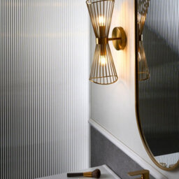 Wyld And Coco Gold Hourglass Wall Lamp - Gloss Iron, Compatible With Led And Energy-Saving Bulbs - thumbnail 2