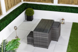 Giardino 2 - 4 Seater Cube Bistro Table And Chairs Set 2 - Garden Table And Chairs Patio Furniture With Cover - Grey - thumbnail 6