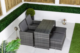 Giardino 2 - 4 Seater Cube Bistro Table And Chairs Set 2 - Garden Table And Chairs Patio Furniture With Cover - Grey - thumbnail 3