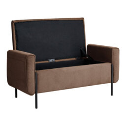 Wyld and Coco Arcadia Storage Bench With Lift-Up Top, Brown Water-Repellent Fabric And Iron Legs - W114 X D50 X H55Cm - thumbnail 5