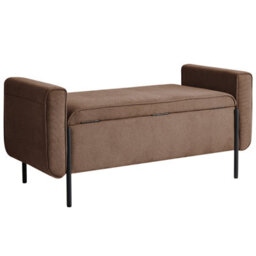 Wyld and Coco Arcadia Storage Bench With Lift-Up Top, Brown Water-Repellent Fabric And Iron Legs - W114 X D50 X H55Cm - thumbnail 6